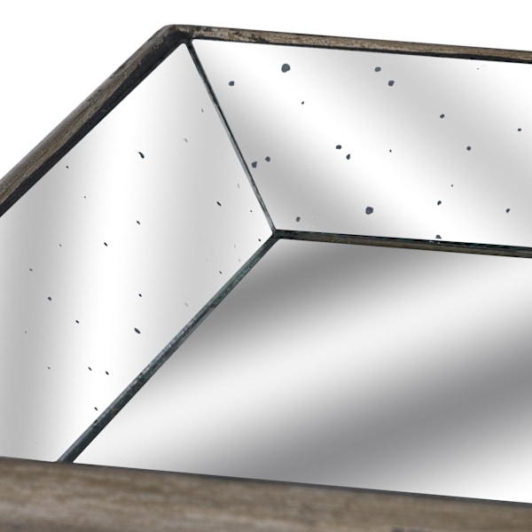 Astor Distressed Mirrored Tray Med Trädetaljer 16 x 32cm Gold 16 x 32cm