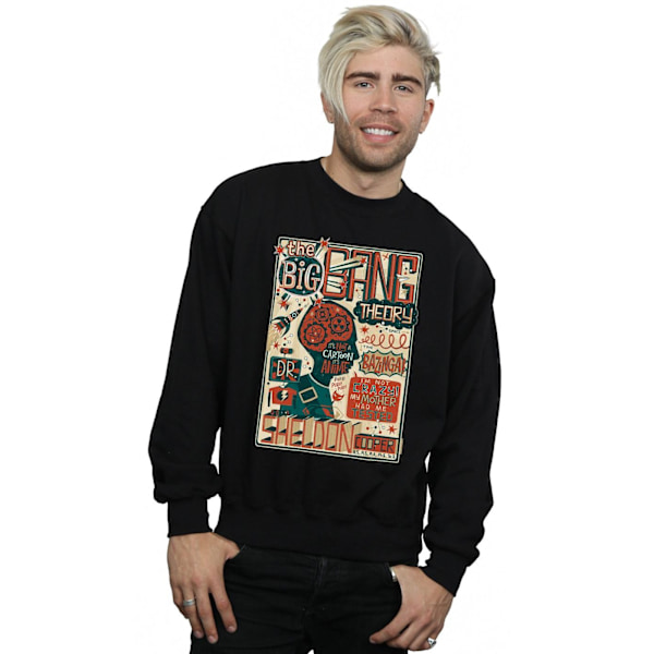 Big Bang Theory Herr Infografisk Poster Sweatshirt L Svart Black L