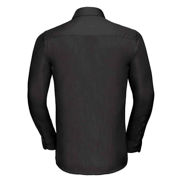 Russell Collection Herr Polycotton Lättvårdad Långärmad Forma Black XXL