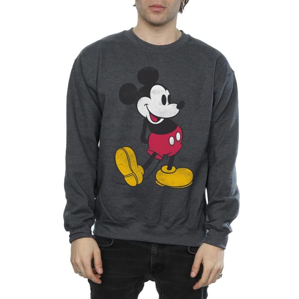 Disney Herr Mickey Mouse Classic Kick Sweatshirt M Mörk Ljung Dark Heather M