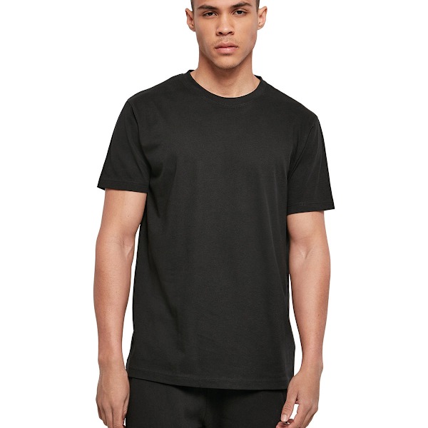 Bygg ditt varumärke Herr Basic Rund Hals T-shirt 5XL Svart Black 5XL