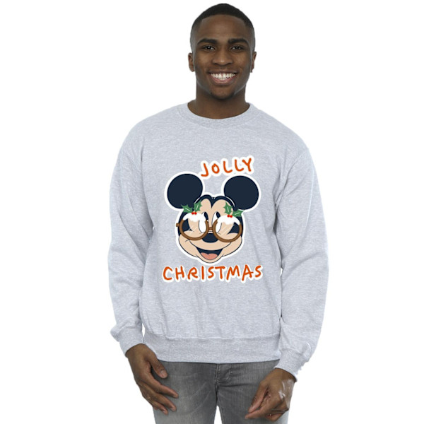 Disney Herr Mickey Mouse Jolly Christmas Glasögon Sweatshirt XXL Sports Grey XXL