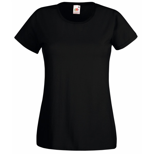 Fruit Of The Loom Damer/Kvinnor Lady-Fit Valueweight Kortärmad Black M