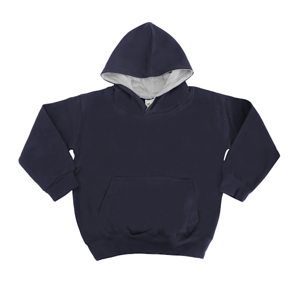 Awdis Kids Varsity Hooded Sweatshirt / Hoodie / Skoltröja 3-4 New French Navy/Heather Grey 3-4