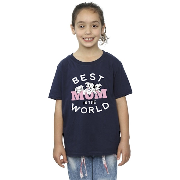 Disney Girls 101 Dalmatians Bästa Mamma I Världen Bomull T-Shir Navy Blue 9-11 Years