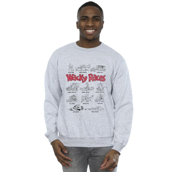 Wacky Races Herr Car Lineup Sweatshirt M Sports Grey Sports Grey M