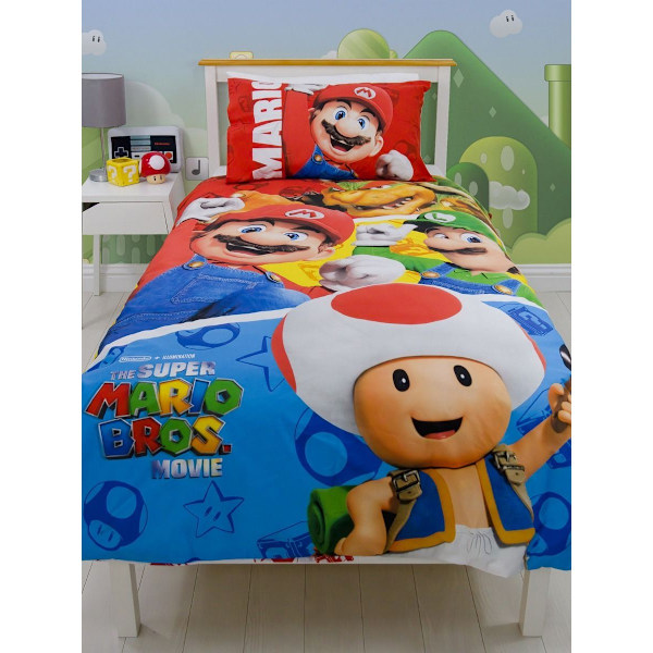 Super Mario Bros Jump Vändbart Påslakanset Enkelt Multico Multicoloured Single