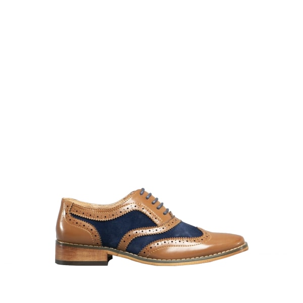 Roamers Boys 5 Eye Brogue Oxford Shoes 5.5 UK Tan/Navy Tan/Navy 5.5 UK