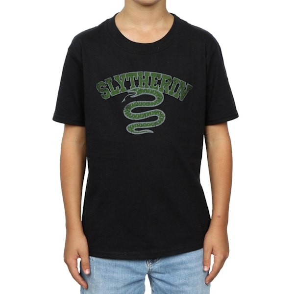 Harry Potter Boys Slytherin Sport Emblem T-shirt 5-6 år Svart Black 5-6 Years