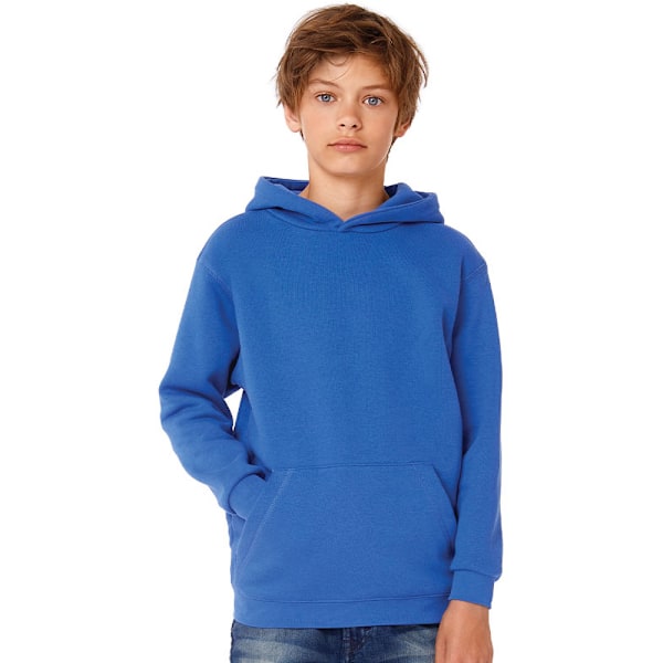 B&C Barn/Kids Enfärgad Hoodie med Dragsko 7-8 År Royalblå Royal Blue 7-8 Years