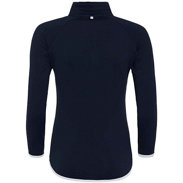 AWDis Cool Dam/Damer Halv Zip Girlie Sweat Top 8 UK Franska French Navy/Arctic White 8 UK