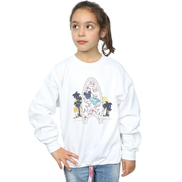 Disney Girls Mickey Mouse Surf Fever Sweatshirt 5-6 år Vit White 5-6 Years