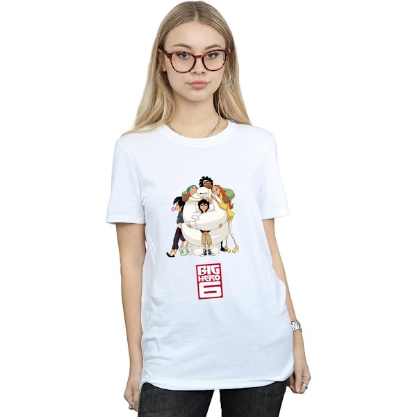 Big Hero 6 Dam/Kvinnor Baymax Kram Bomull Pojkvän T-shirt 3X White 3XL