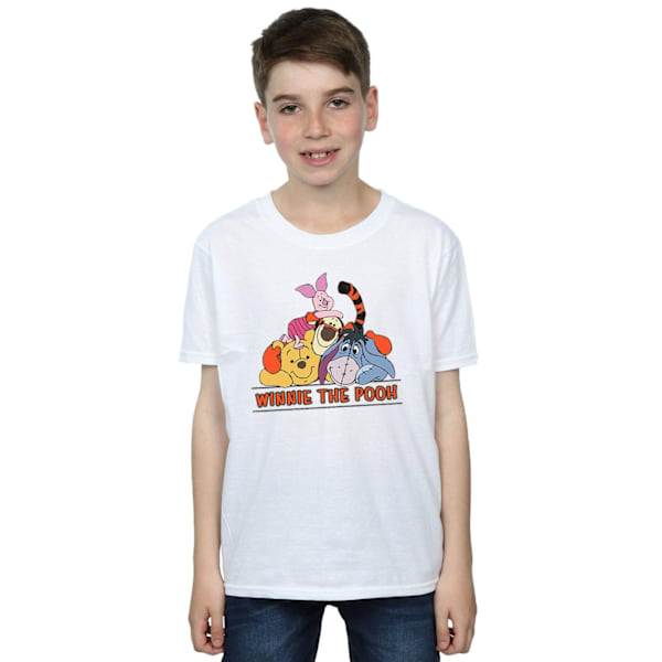 Disney Boys Winnie The Pooh Group T-Shirt 9-11 år Vit White 9-11 Years