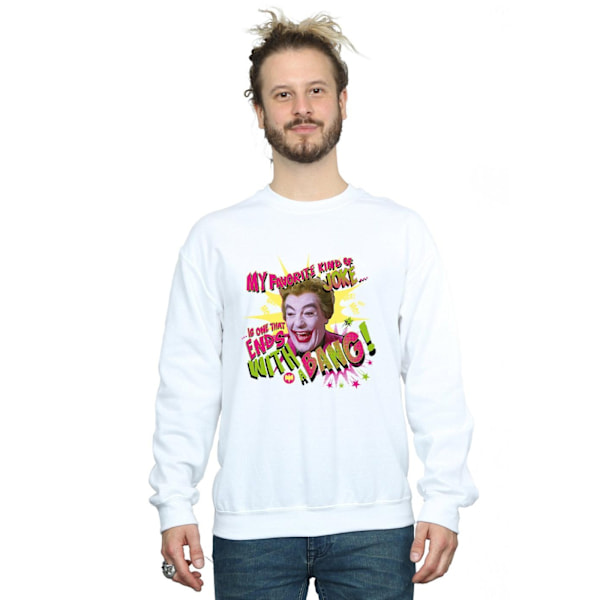 DC Comics Herr Batman TV-serie Joker Bang Sweatshirt 3XL Vit White 3XL