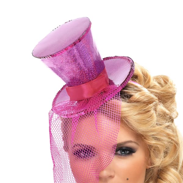 Fever Cylinderhatt Maskeradhårbåge One Size Rosa Pink One Size
