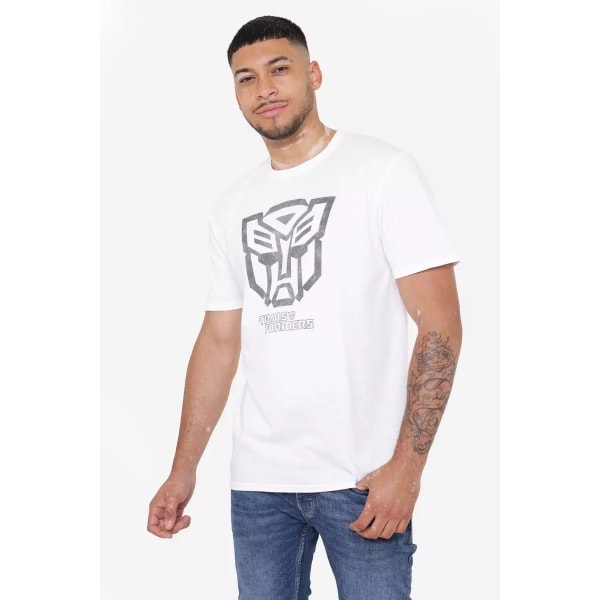 Transformers Mens Autobots Outline Logo T-shirt L Vit White L