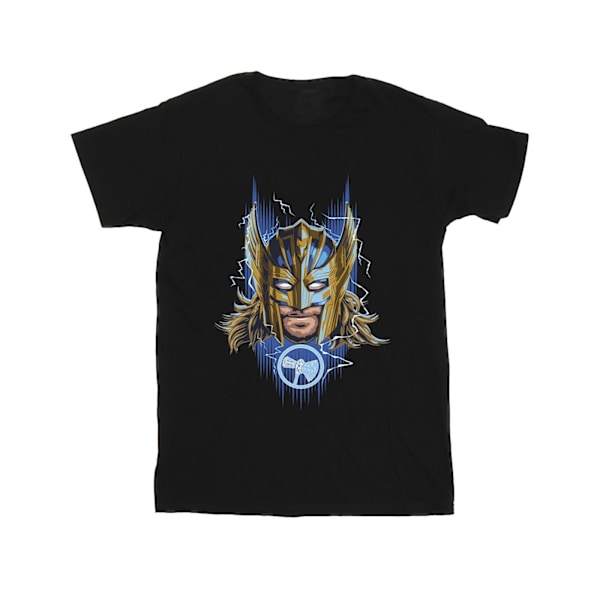 Marvel Girls Thor Love And Thunder Mask Bomull T-shirt 5-6 år Black 5-6 Years