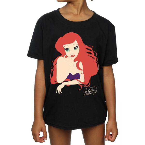 Disney Princess Girls Ariel Silhouette Cotton T-Shirt 12-13 Ja Black 12-13 Years