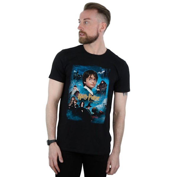 Harry Potter T-shirt för män, Philosopher's Stone, L, svart Black L