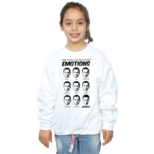 The Big Bang Theory Girls Sheldon Emotions Sweatshirt 5-6 år White 5-6 Years