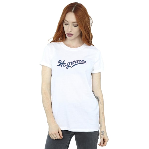 Harry Potter Dam/Kvinnor Hogwarts Skrivande Bomull Pojkvän T- White 4XL