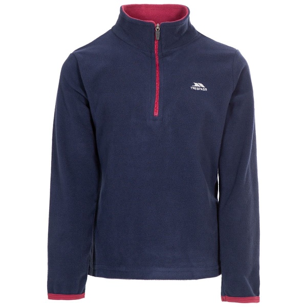 Trespass Sybil Microfleece för Barn/Flickor 3/4 År Marinblå/Hallon Navy/Raspberry 3/4 Years