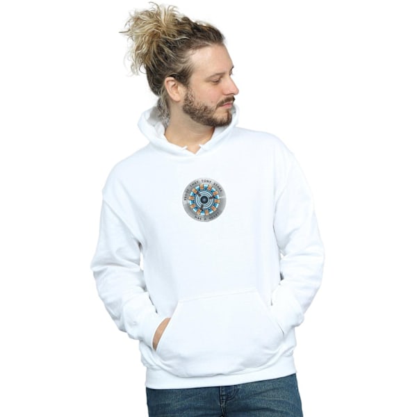 Marvel Mens Avengers Endgame Tony Stark Hjärta Hoodie 4XL Vit White 4XL