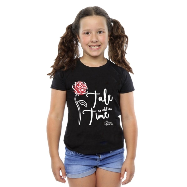 Disney Girls Tale As Old As Time Rose T-shirt i bomull 12-13 år Black 12-13 Years