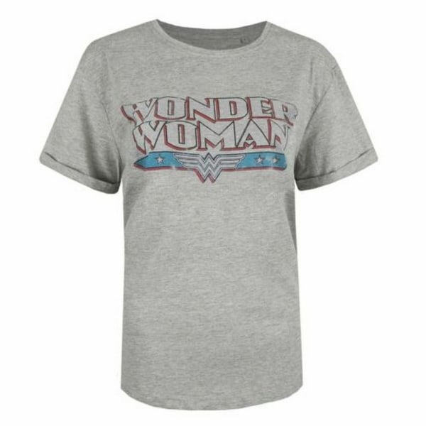 Wonder Woman Retro T-shirt dam/dam L Sport Grå/Blå Sports Grey/Blue L