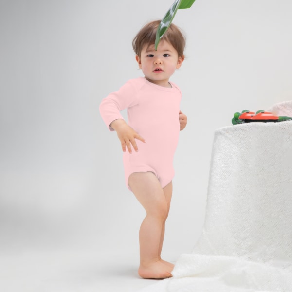 Unisex Baby unisex ekologisk långärmad body 12-18 månader Powder Pink 12-18 Months