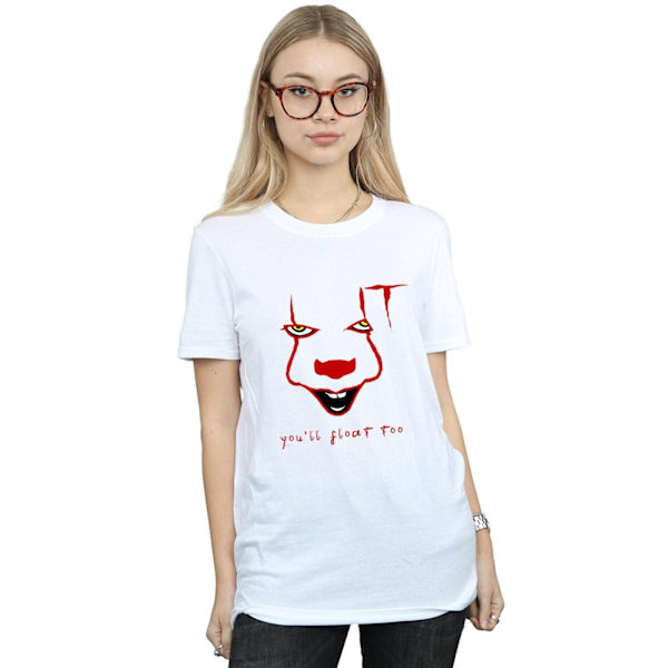 It Dam/Damer Pennywise Float Bomull Boyfriend T-Shirt XL Vit White XL