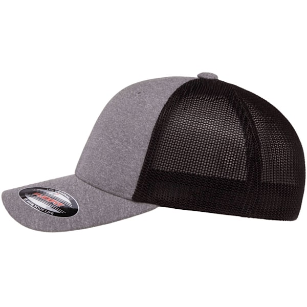 Flexfit By Yupoong Melange Mesh Trucker Cap One Size Heather/Bl Heather/Black One Size