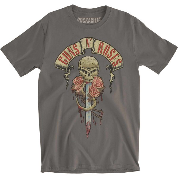 Guns N Roses Unisex Vuxen Dripping Dagger T-shirt L Charcoal Gr Charcoal Grey L