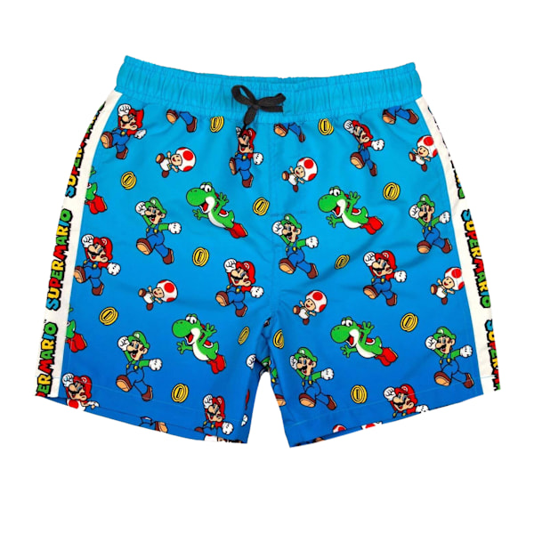 Super Mario Badshorts för pojkar 7-8 år Blå/Grön/Röd Blue/Green/Red 7-8 Years