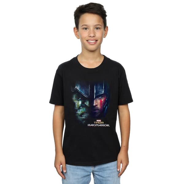 Thor: Ragnarok Boys Hulk Split Face Bomull T-shirt 9-11 År B Black 9-11 Years