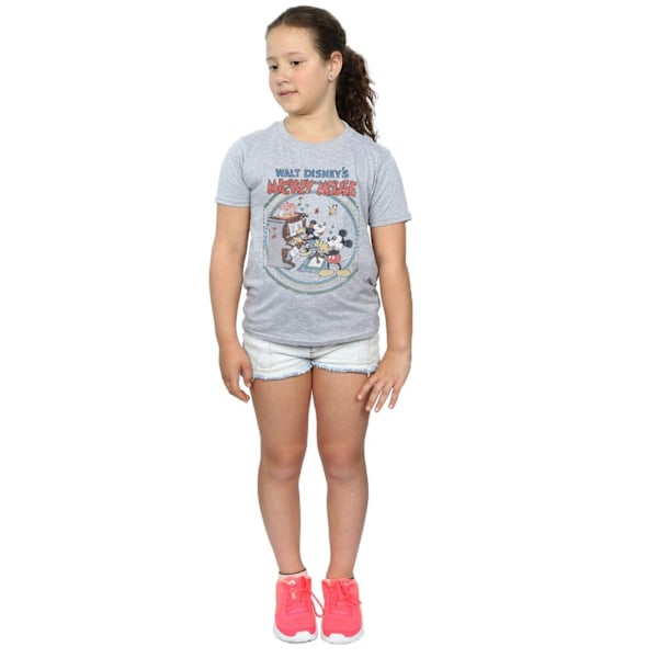 Disney Girls Mickey Mouse Piano Bomull T-shirt 5-6 År Sport Sports Grey 5-6 Years