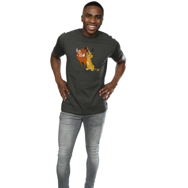 Lejonkungen Herr Klassisk Simba Timon & Pumba Heather T-shirt Light Graphite S