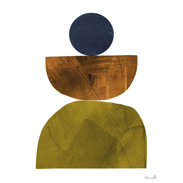 Dan Hobday Modern I Canvas Print 40cm x 30cm Brun/Grön/Blå Brown/Green/Blue 40cm x 30cm