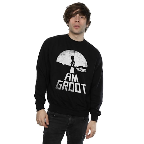 Marvel Herr Guardians Of The Galaxy I Am Groot Vit Sweatshirt Black M