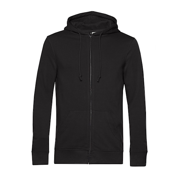 B&C Herr Zippade Hoodie XL Svart, Organisk Bomull Black XL