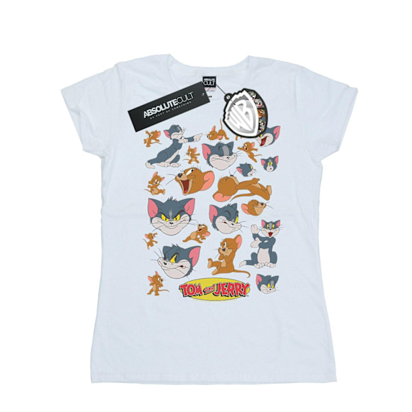 Tom och Jerry Dam/Dam Många Ansikten Bomull T-shirt S Vit White S