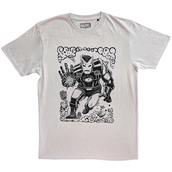 Iron Man Unisex Adult Sketch T-Shirt S Natural Natural S