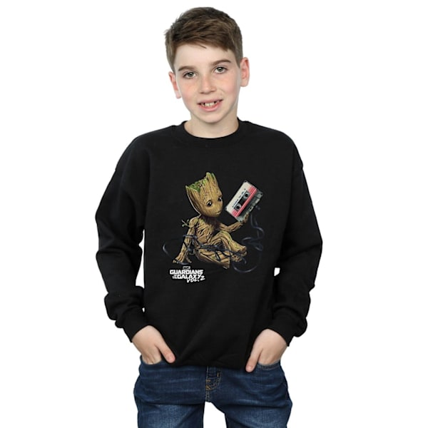 Marvel Boys Guardians Of The Galaxy Groot Tape Sweatshirt 7-8 år Black 7-8 Years