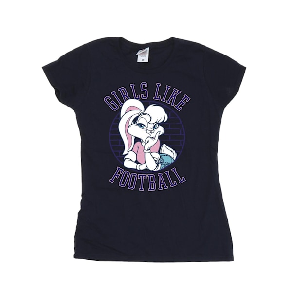 Looney Tunes Dam/Damer Lola Bunny Flickor Gillar Fotboll Bomull Navy Blue XL