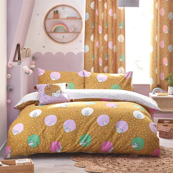 Peter Rabbit Dotty Påslakan Set Dubbel Ockra Ochre Double