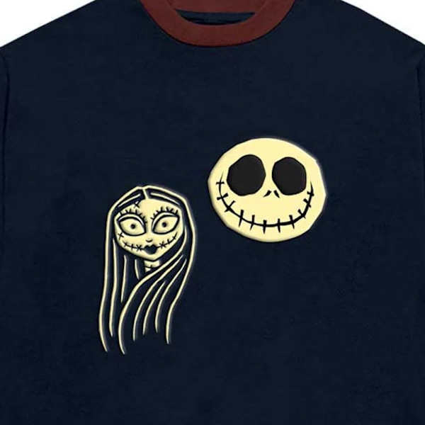 The Nightmare Before Christmas Unisex Vuxen Ansikten Långärmad Navy Blue M