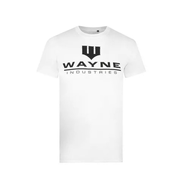 Batman Mens Wayne Industries logotyp T-shirt M Vit White M