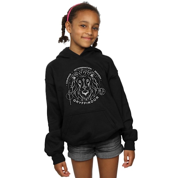 Harry Potter Flickor Gryffindor Sigill Hoodie 12-13 År Svart Black 12-13 Years