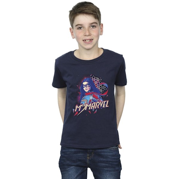 Marvel Boys Ms Marvel Face Fade T-Shirt 9-11 år Marinblå Navy Blue 9-11 Years